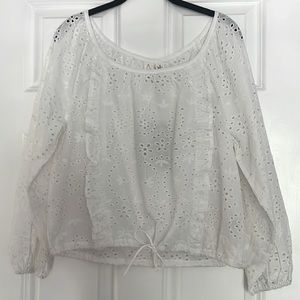 NWT Joie White Eyelet Blouse